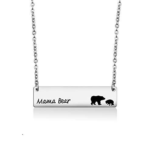 Zuo Bao Sweet Mama Bear Bar Necklace Mother Necklace Mama Bear Jewelry for New Mom -S-1 Cub- Zuo Bao Sweet Mama Bear Bar Necklace Mother Necklace Mama Bear Jewelry for New Mom -S-1 Cub-