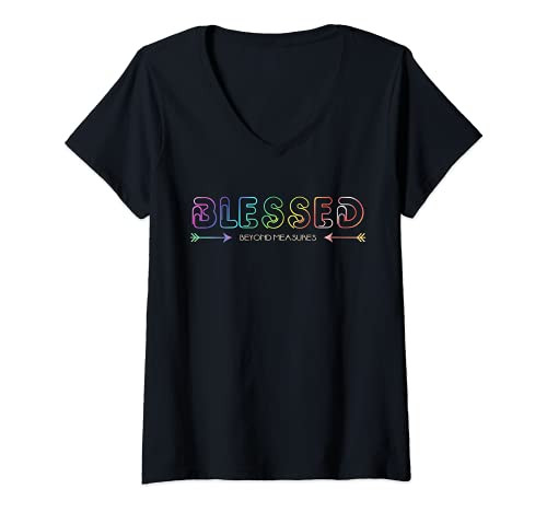 Womens Blessed Beyond Measure Christian Bible T-shirt V-Neck T-Shirt Womens Blessed Beyond Measure Christian Bible T-shirt V-Neck T-Shirt