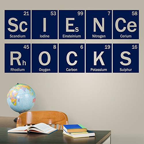 Diuangfoong Science Rocks Periodic Vinyl Decal Science Wall Decal Classroom Teacher Decor Chemistry Dorm Decal Table of Elements