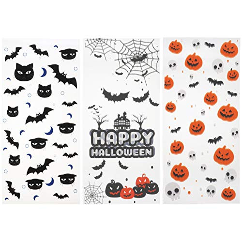 ULTECHNOVO 150pcs Halloween Candy Bags Plastic Treat Bags Clear Candy Cookie Bags with Tiles for Halloween Party Supplies Goody Bags Fillers Gifts ULTECHNOVO 150pcs Halloween Candy Bags Plastic Treat Bags Clear Candy Cookie Bags with Tiles for Halloween Party Supplies Goody Bags Fillers Gifts