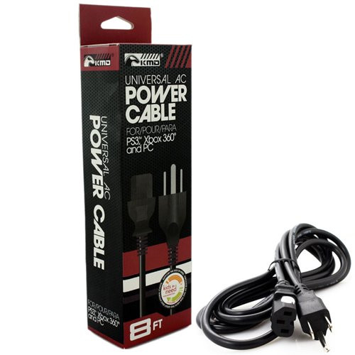 KMD Universal AC Power Cord for Xbox 360/PS3/PC