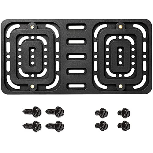 Universal Front Bumper License Plate Bracket , Front/ Rear License Plate Mounting Kit?License Plate Tag Holders for AUTO CAR Truck Van SUV Golf CART Bus Pickup Trailer, Rust-Proof - Black-