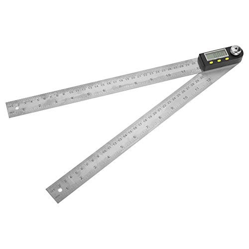 0-300mm Angle Finder, Stainless Steel Electronic Protractor Ruler Digital Goniometer Miter Gauge Ruler with LCD Clearly Display