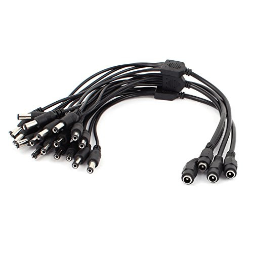 IIVVERR 4Pcs CCTV Camera 1 Female to 5 Male 5.5x2.1mm DC Power Connector Cable Wire Splitter -4 Unids Cámara CCTV 1 Hembra a 5 Macho 5.5x2.1mm DC Power Connector Cable Wire Splitter