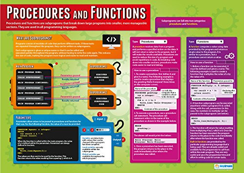 Procedures and Functions | Computer Science Posters | Gloss Paper Measuring 33 x 23.5 | STEM Posters for The Classroom | Education Charts by Daydream Education