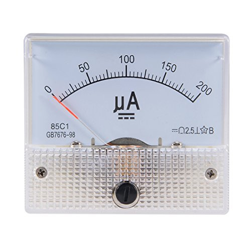 uxcell Analog Current Panel Meter DC 0-500mA 85C1 Ammeter 64x57x56mm for Circuit Testing Charging Battery Ampere Tester Gauge Pack of 1