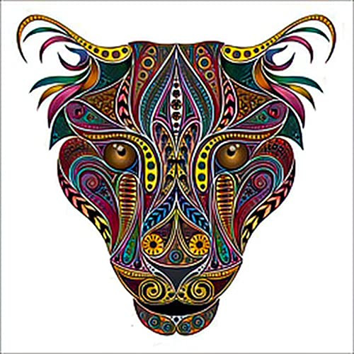 6 Sheets Temporary Tattoos Animal Color Leopard from Vintage Temporary tattoo Neck Arm Chest for Women Men Adults 3.7 X 3.7 Inch Tiger Head Tattoo