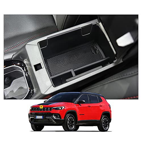 CDEFG Center Console Organizer Tray for 2022 Compass Interior Accessories ABS Black Material Armrest Insert Secondary Storage Box