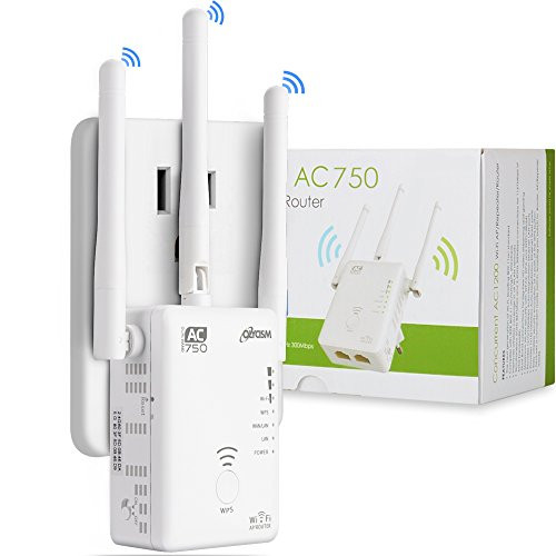 WiFi Repeater Range Extender WiFi Booster AP Router Wireless Olycism AC750 Dual Band [3 in 1] Signal Range Booster for Compatible Alexa Extends Smart Home & Alexa Devices  (White)