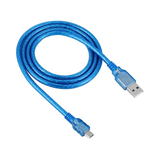 Lysee Data Cables - Superspeed USB 2.0 Type A Male to Mini B 5 Pin Male Adapter Extension Cable Cord High Speed Data Transmission Connector - -Color: Blue, Cable Length: 1.8m-