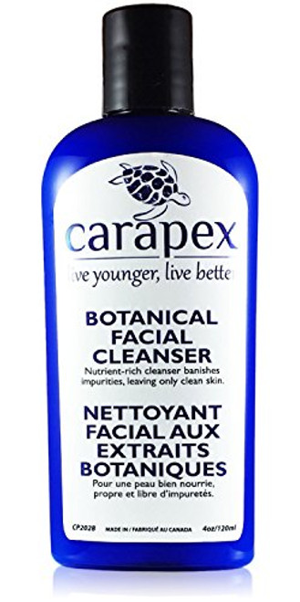 Carapex Botanical Facial Cleanser, Gentle Makeup Remover with Aloe  and  Japanese Green Tea for Sensitive, Dry, Oily, Combination, Aging or Acne Prone Skin - Fragrance Free, Paraben Free, 4 oz