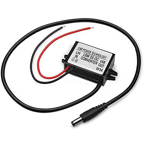 gisgfim DC-DC Buck Converter Module 12V to 5V Male DC Plug Power Adapter Compatible,Waterproof Voltage Step Down Connector with Ring Alarm Keypad -Male DC Plug-