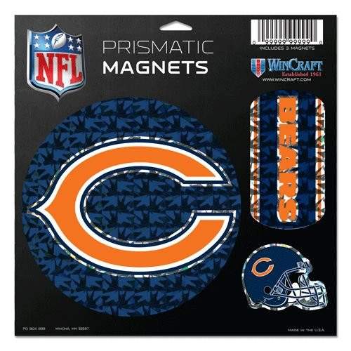 WinCraft NFL Chicago Bears Prismatic Magnets Sheet, 11"x11", Team Color