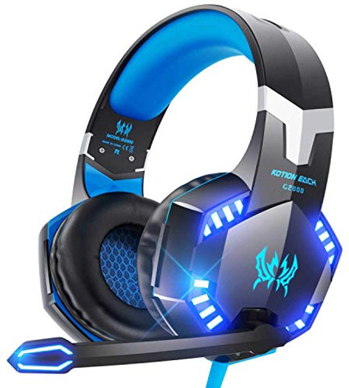 Gaming Headset Xbox One Headset with Stereo Surround Sound,PS4 Gaming Headset with Mic  and  LED Light Noise Cancelling Over Ear Headphones Compatible with PC, PS4, PS5,Xbox One Controller