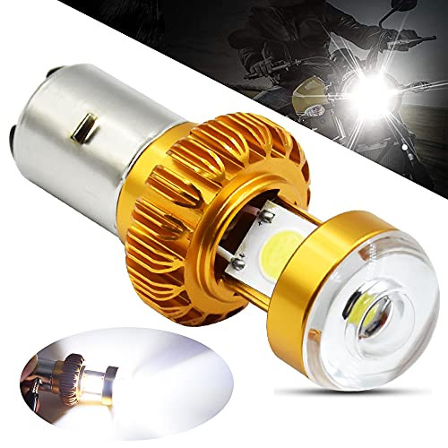 H6 BA20D Led Bulb, NAWPHEKI BA20D Motorcycle Headlight Bulb with Focusing Lens, Extremely Bright 20W H6 High/Low Beam COB Motor Electric Bike Headlamp Front Fog Lamp 6500K Xenon White 12V
