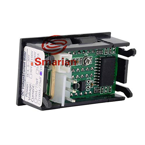 Parts  and  Accessories Official Smaria Mini Digital Voltmeter Ammeter DC 100V 10A Panel Amp Volt Current Meter Tester 0.28" Blue Red Dual LED Display