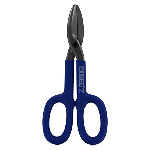 MIDWEST Tinner Snip - Straight and Wide Cut Sheet Metal Cutter with Forged Blades  and  Kush'n-Kote Grips - MWT-87S