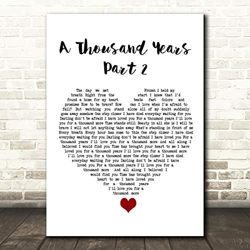 A Thousand Years - Part 2 White Heart Song Lyric Quote Music Print A Thousand Years - Part 2 White Heart Song Lyric Quote Music Print