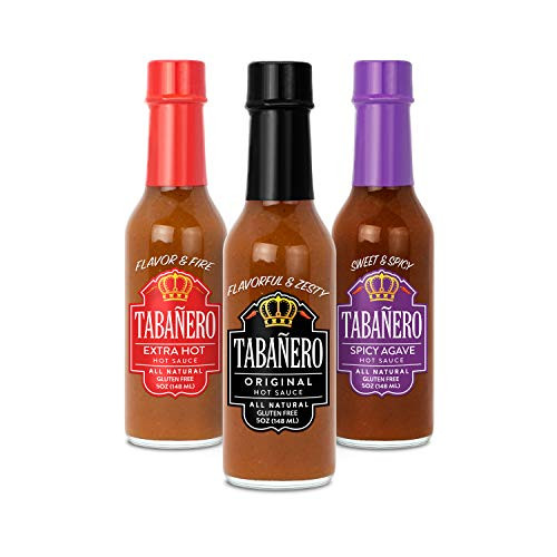 Tabañero Fiesta 3-Flavor Hot Sauce Variety Pack, 5oz. Bottles -Tri-Pack-