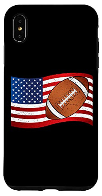 iPhone XS Max Vintage American Flag Football Tee Patriotic 4th of July Case