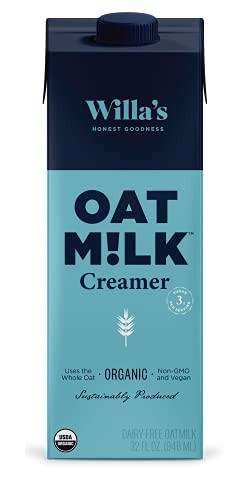 Willas Organic Oat Milk - Creamy, Plant Based  and  Shelf Stable Oat Milk - Non-GMO and Vegan Friendly - Pack of 1 -32 fl oz each-
