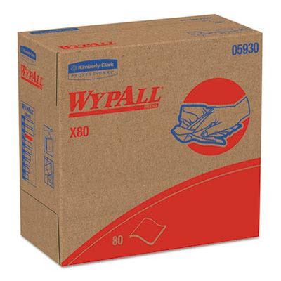 Kimberly-Clark Professional KIM05930 WYPALL X80 9.1 x 16.8-Inch Wipers, 80 Sheets, Red