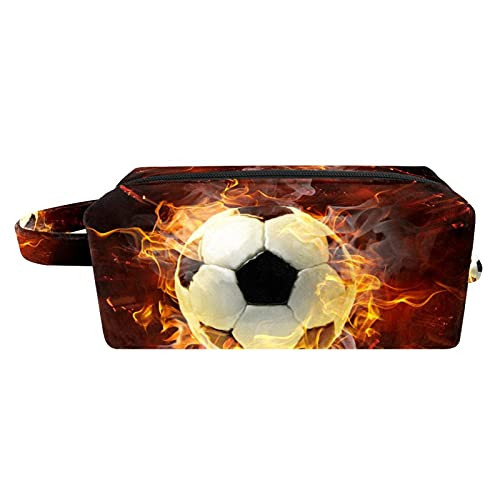 imobaby Fire Burning With Football Long Cosmetic Bags Organizer Pouch Handy Travel Toiletry Makeup Bag with Zipper and Handle imobaby Fire Burning With Football Long Cosmetic Bags Organizer Pouch Handy Travel Toiletry Makeup Bag with Zipper and Handle