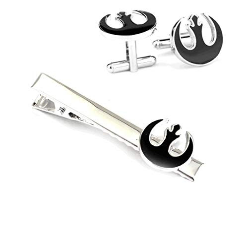 Joyplancraft Star Wars Tie Clip Rebel Alliance Logo Tie Clip Alliance Starbird Tie Clip and Cufflinks Men's Gift -One Set of Tie Clips and Cufflinks-
