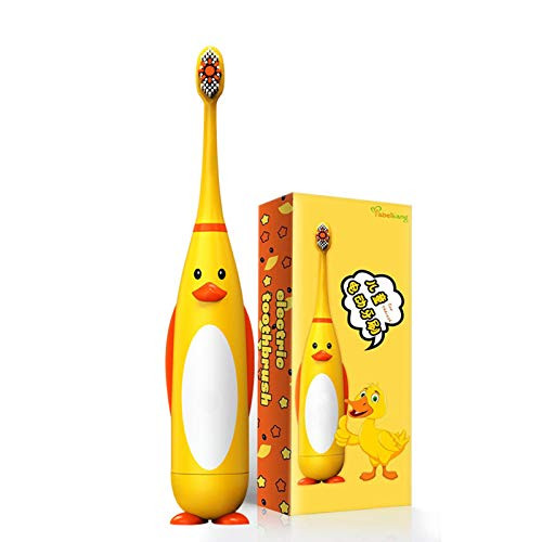 Luckykey Electric Toothbrush Kids Ultrasonic Duck Toothbrush IPX7 Waterproof Oral Care Whitening Toothbrush Soft Battery Powered Tooth Brush Powerful Cleaning Tool with Replacement Brush Heads