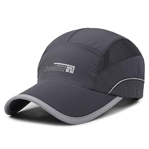 Unisex Baseball Cap Quick Dry Cap Lightweight Running Hats Outdoor Airy Mesh Adjustable Sports Sun Hat UV Protection Hat -A-Darkgrey-