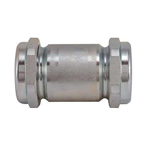 EZ-FLO 20570 Galvanized Long Pattern Compression Coupling, 1-1/2 inch IPS, 5 inch Length, 1-1/2" x 5", Gray