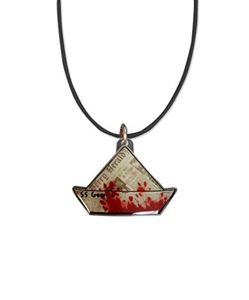 SS Georgie Boat Scary Clown Horror Movie - Enamel Metal Pendant 19.5in Black Cord Necklace SS Georgie Boat Scary Clown Horror Movie - Enamel Metal Pendant 19.5in Black Cord Necklace