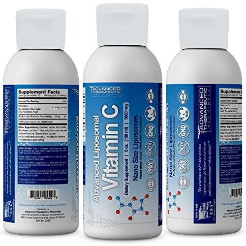 Liposomal Vitamin C 1000mg - Immune System Support - Vitamin C Liposomal Form has The Highest Absorption - Advanced Liposomal Vitamin C Liquid is Made in The USA - Non-GMO, Non-Soy
