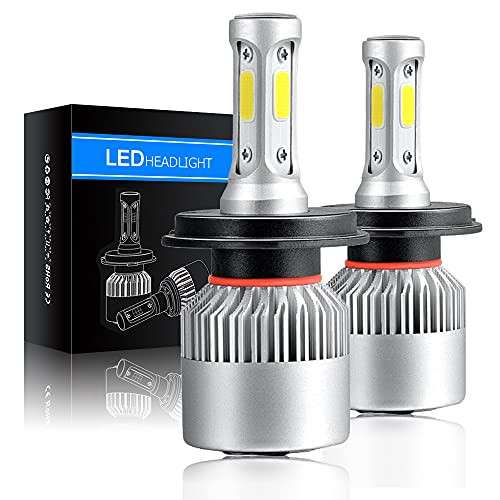 H4 9003 HB2 LED Headlight Bulbs Conversion Kit 8000LM 6500K 72W Cool White Super Bright High/Low Beam LED Blub Halogen Replacement, Pack of 2