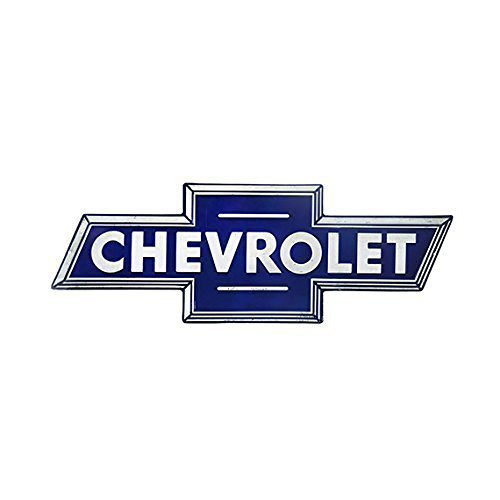 Open Road Brands Chevrolet Blue Embossed Metal Sign