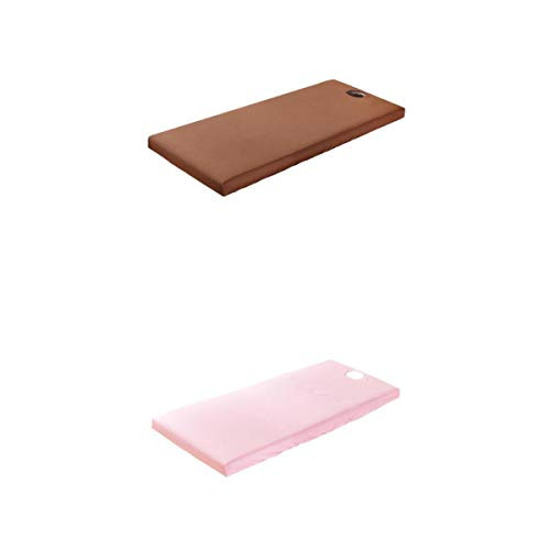 Bonarty 2pcs Brushed Cotton Massage Table Cover Spa Bed Sheet With Face Hole Pink/Coffee - 190x70cm