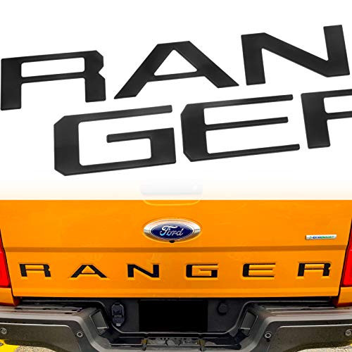 Okrex Ranger Accessories Tailgate Insert Letters Compatible with Ranger Auto Safety Tailgate Letters for Ranger 2019 2020 2021 3D Raised Rear Emblem Decals with Seccotine-Matte Black-