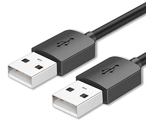 Lysee Data Cables - USB 2.0 Male to Male Data Cable Cord Aux Cable USB2.0 Extension Data Cable USB 2.0 Type A Male to USB Male Adapter - -Color: Black, Cable Length: 1m-