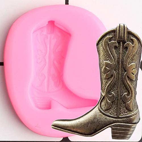 WYNYX 3D Cowboy Boot Silicone Molds DIY Party Cupcake Topper Fondant Cake Decorating Tools Cookie Baking Candy Clay Chocolate Moulds