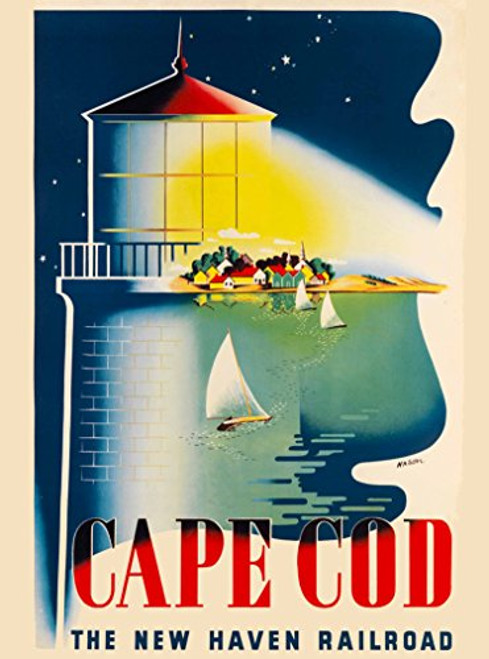 A SLICE IN TIME Cape Cod Beach Massachusetts The New Haven Railroad United States of America Advertisement Travel Art Poster. Poster Measures 10 x 13.5 inches.