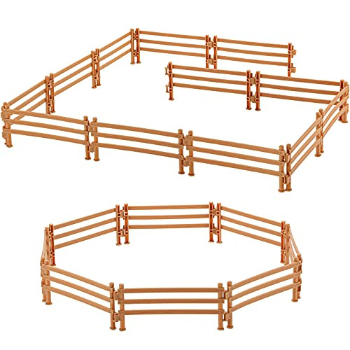 40 Pieces Horse Corral Fencing Accessories Playset Plastic Farm Fence Toy for Farm Barn Paddock Horse Stable, Farm Animal, Fence Panel, Paddock Toy, Educational Present Cake Toppers for Kids Toddler 40 Pieces Horse Corral Fencing Accessories Playset Plastic Farm Fence Toy for Farm Barn Paddock Horse Stable, Farm Animal, Fence Panel, Paddock Toy, Educational Present Cake Toppers for Kids Toddler