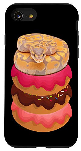 iPhone SE -2020- / 7 / 8 Funny Gifts for Reptile Lovers Ball Python with Doughnuts Case