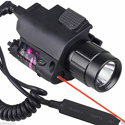 Higoo Tactical Red Laser Dot Sight + 200 Lumen Flashlight Combo with 20mm Weaver Picatinny Rail Mount for Rifle Pistol Handgun