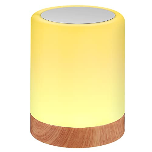 Table Lamp, Night Light, USB Chargeable Touch Lamp, Bedside Lamp with 4 Level Dimmable Warm White Light, RGB Color Changing Nightstand Lamp for Bedrooms Living Room