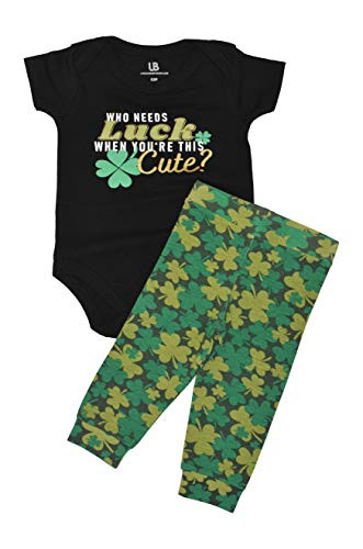Unique Baby Unisex Who Needs Luck St Patrick's Day Onesie Outfit -3m, Luck-