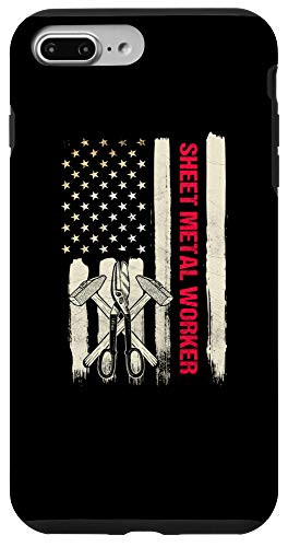 iPhone 7 Plus/8 Plus Sheet Metal Worker Gifts Funny Patriotic American Flag Case