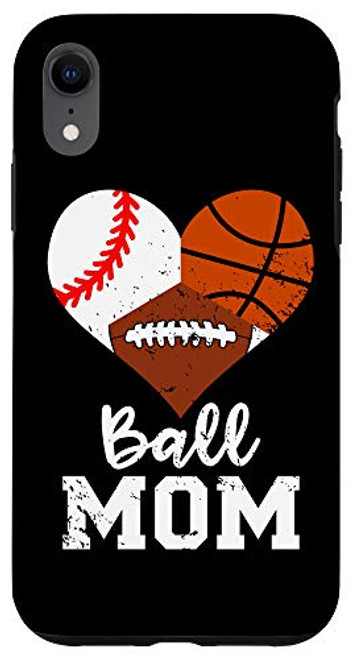 iPhone XR Ball Mom Funny Baseball Football Basketball Mom Case iPhone XR Ball Mom Funny Baseball Football Basketball Mom Case