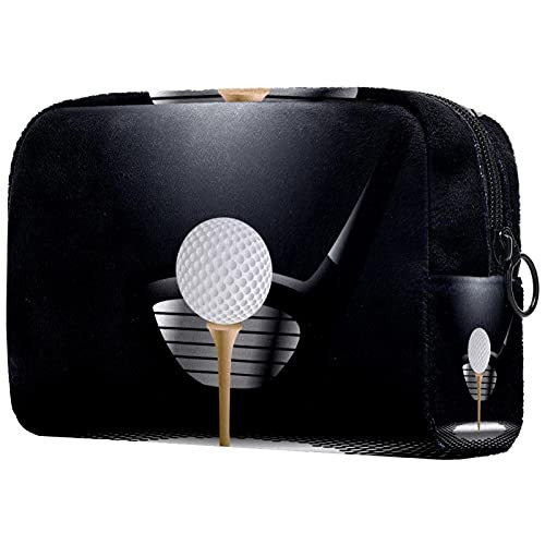 Travel Makeup Pouch Golf Ball Makeup Bag for Purse Mini Cosmetic Bag with Soft Handle for Women Girls 7.3x3x5.1in