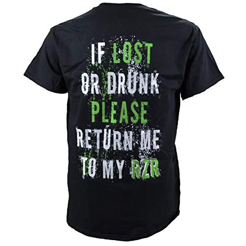 Extreme Muddin If Lost Or Drunk Please Return Me to My RZR on a Black T Shirt - Large