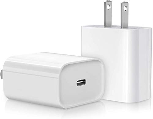 Pack of 2 USB C Charger, 20W iPhone 12 Fast Charger Block USB Type C Wall Charger with PD 3.0, Durable Compact USB-C Power Delivery Adapter Compatible with iPhone 12/12 Pro Max 12 Mini, 11 Pro Max